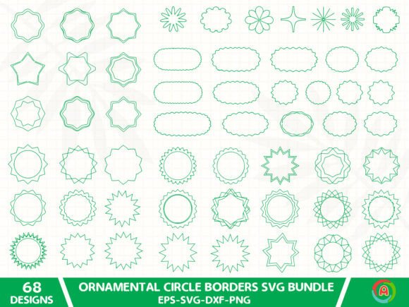 Download Ornamental Circle Borders SVG Bundle - Ornamental Collection