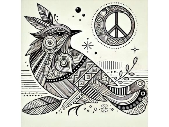 Download Ornamental Lark with Geometric Feather D - Premium Bundle