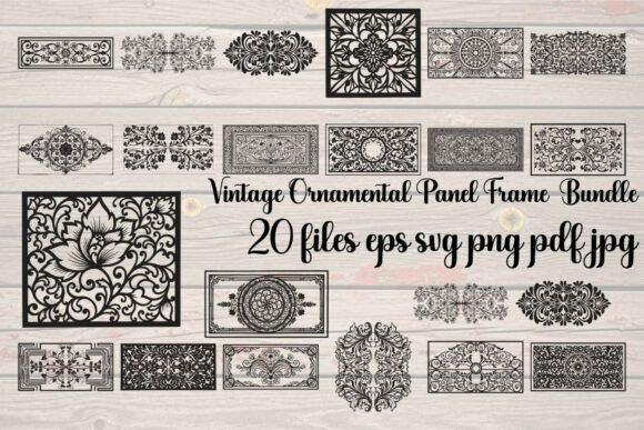Download Vintage Ornamental Panel Frame Bundle - Ornamental Collection