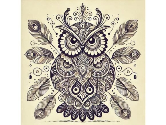 Download Ornamental Owl with Intricate Feather De - Premium Bundle