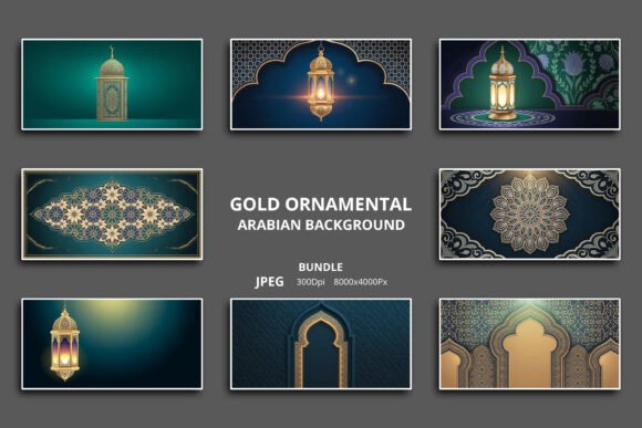 Download Gold Ornamental Arabian Backgrounds - Ornamental Collection