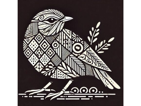 Download Ornamental Lark with Geometric Feather D - Premium Bundle