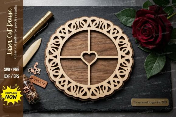 Download Heart Mandala Frame Laser Cut Svg - Premium Resources