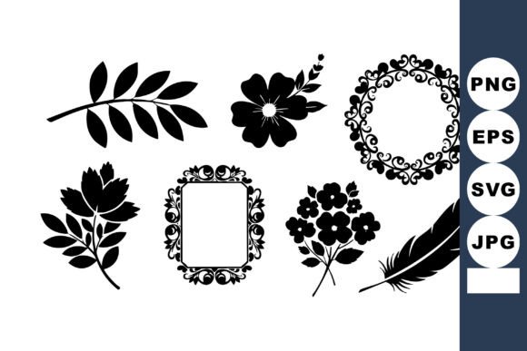 Download Black Floral Elements and Ornamental Fra - Ornamental Collection