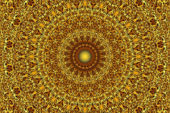 Download Golden Seamless Flower Mandala Pattern - Golden Collection