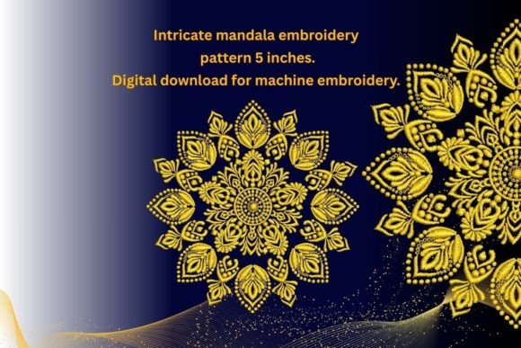 Download Golden, Mandala Embroidery Design - Golden Collection