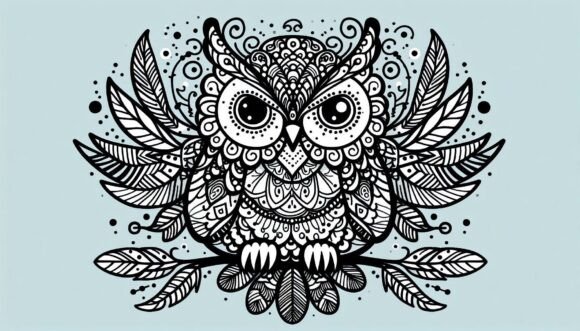 Download Ornamental Owl with Intricate Feather De - Premium Resources