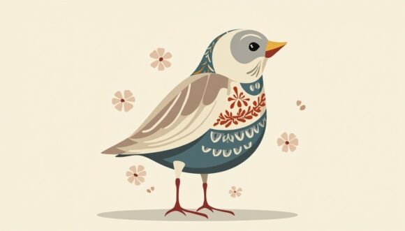 Download Ornamental Lark with Geometric Feather D - Premium Resources