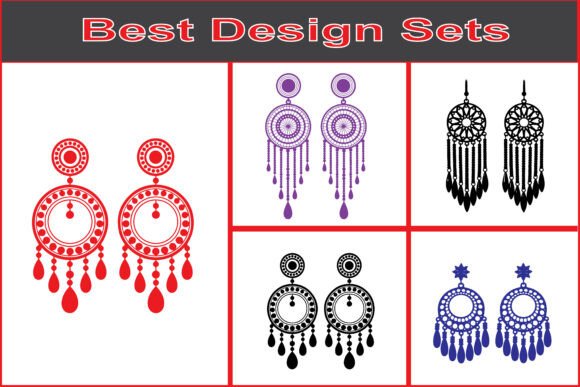Download Ornamental Earrings Vector Design Set - Ornamental Collection